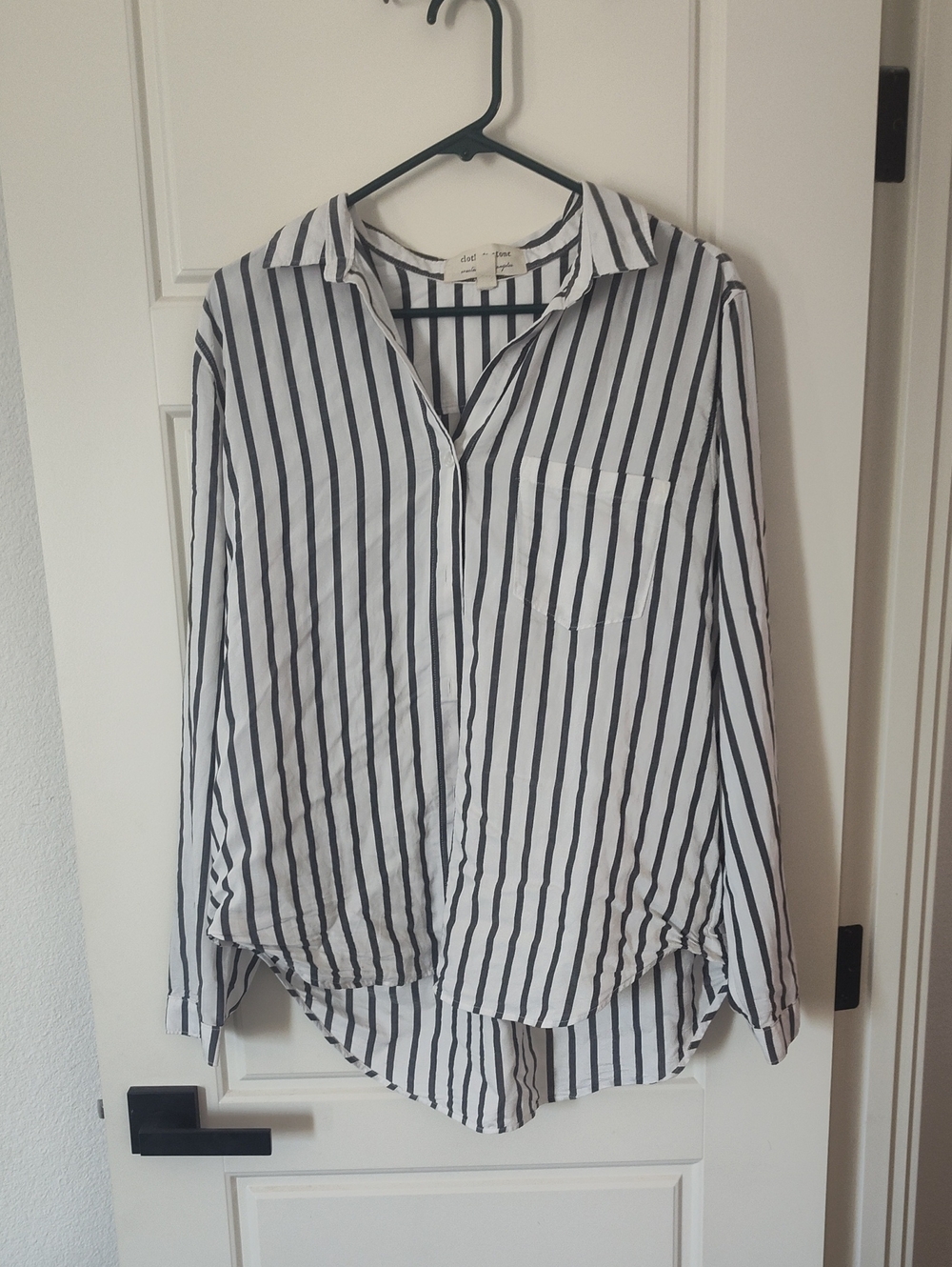 cloth & stone White and Black Vertical Stripe Button-Down Shirt